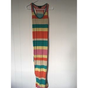 Striped form fitting maxi dress